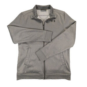 Under Armor Jacket Medium Men's Gray Full Zip Loose Fit Performance Sportswear